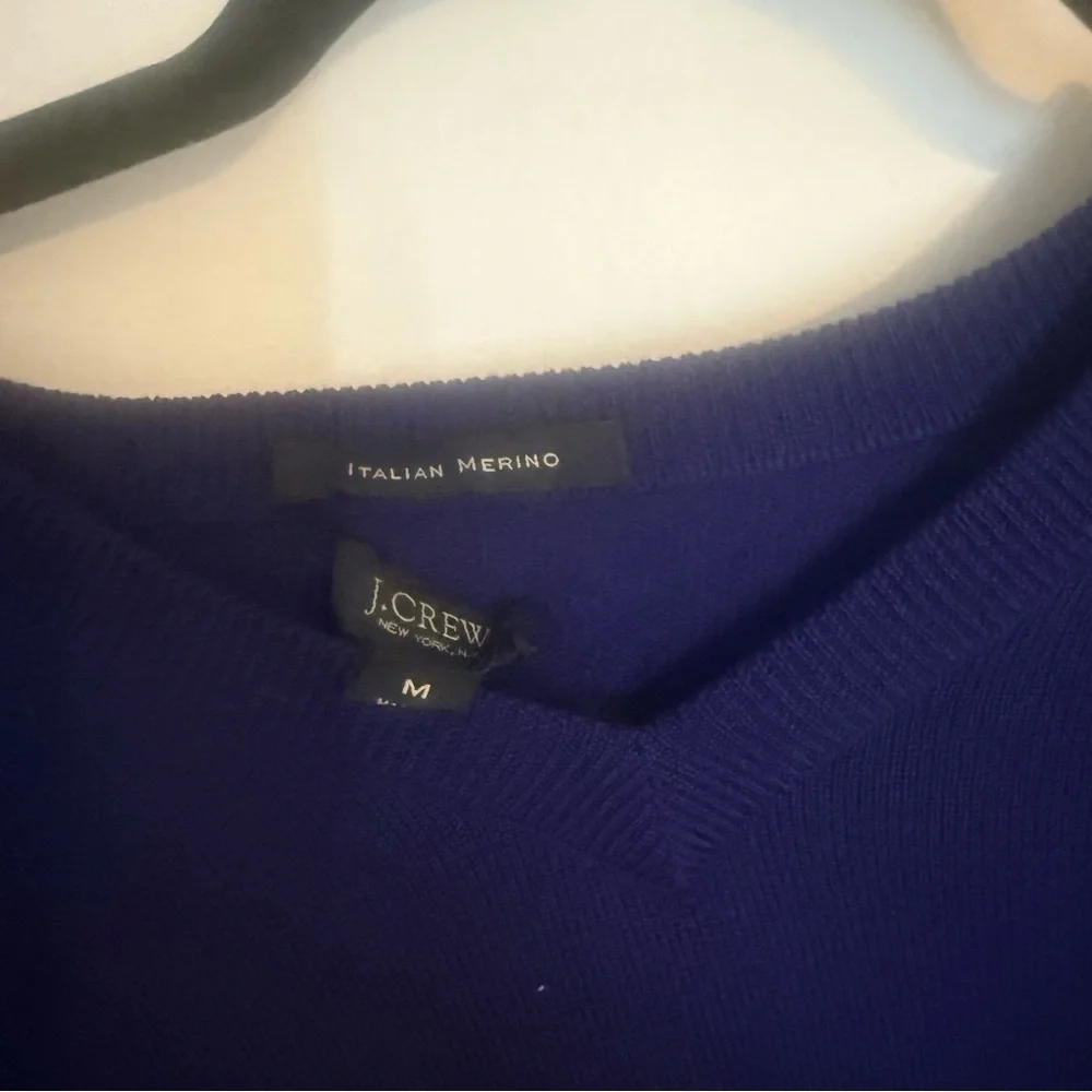 Men’s J.Crew Blue Italian Merino Wool V Neck Sweater